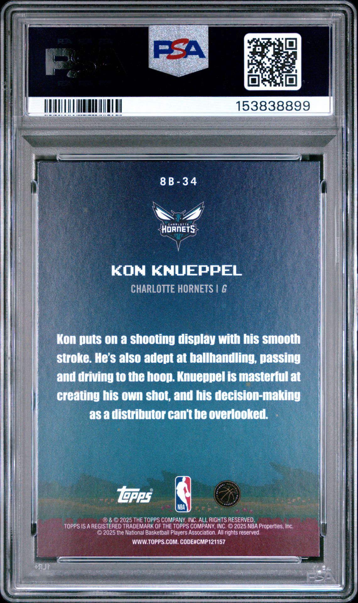 2025 Topps 8 Bit Ballers Kon Knueppel #8B-34 Nm-Mt 8 back