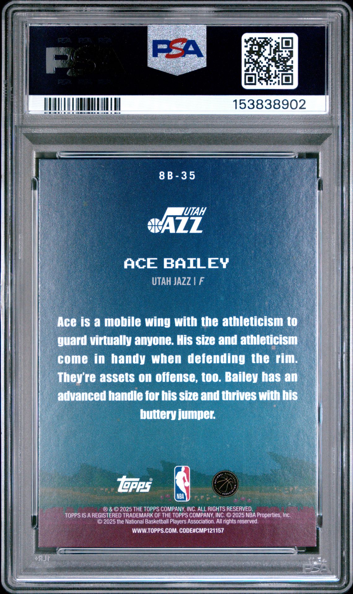 2025 Topps 8 Bit Ballers Ace Bailey #8B-35 Nm-Mt 8 back