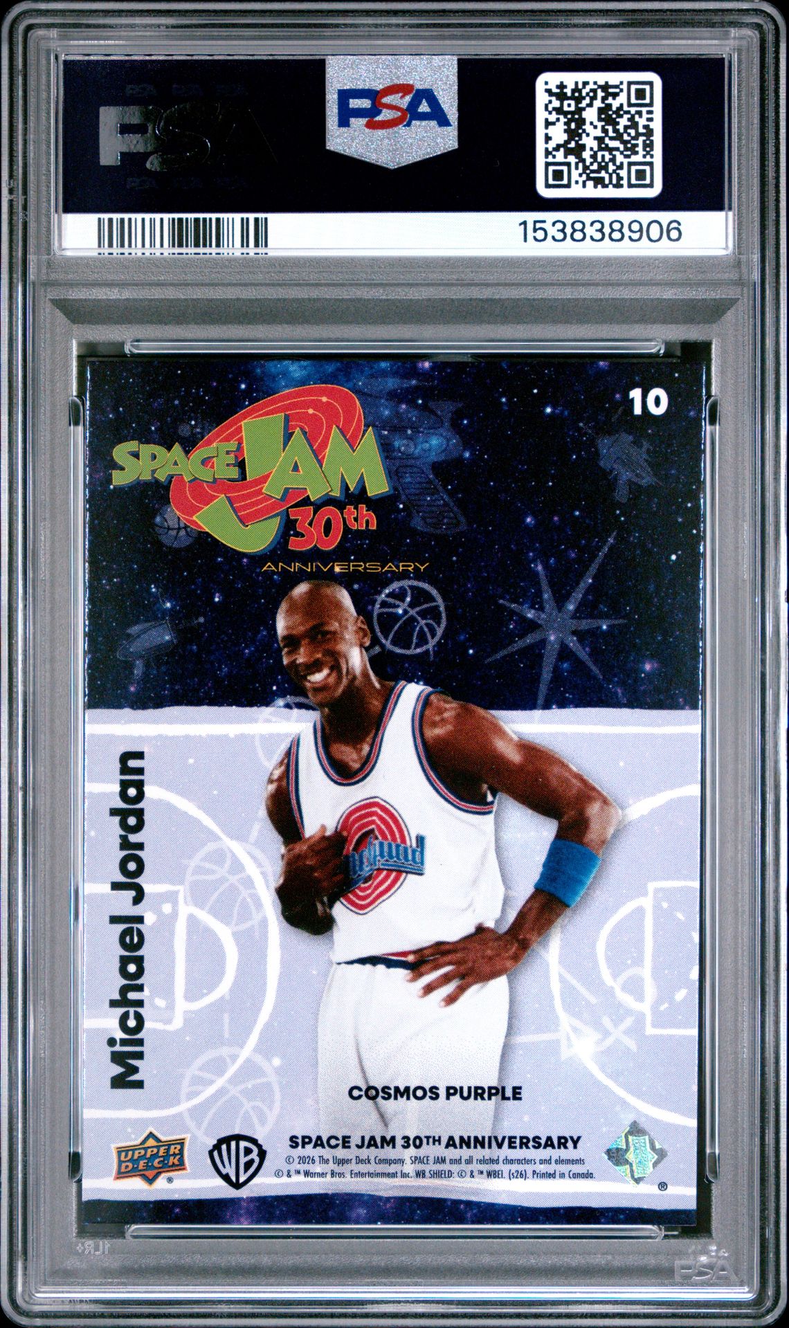 2026 Upper Deck Space Jam 30Th Anniversary Michael Jordan #10 (30Th Aniv-Cosmos Purple) Gem Mt 10 back