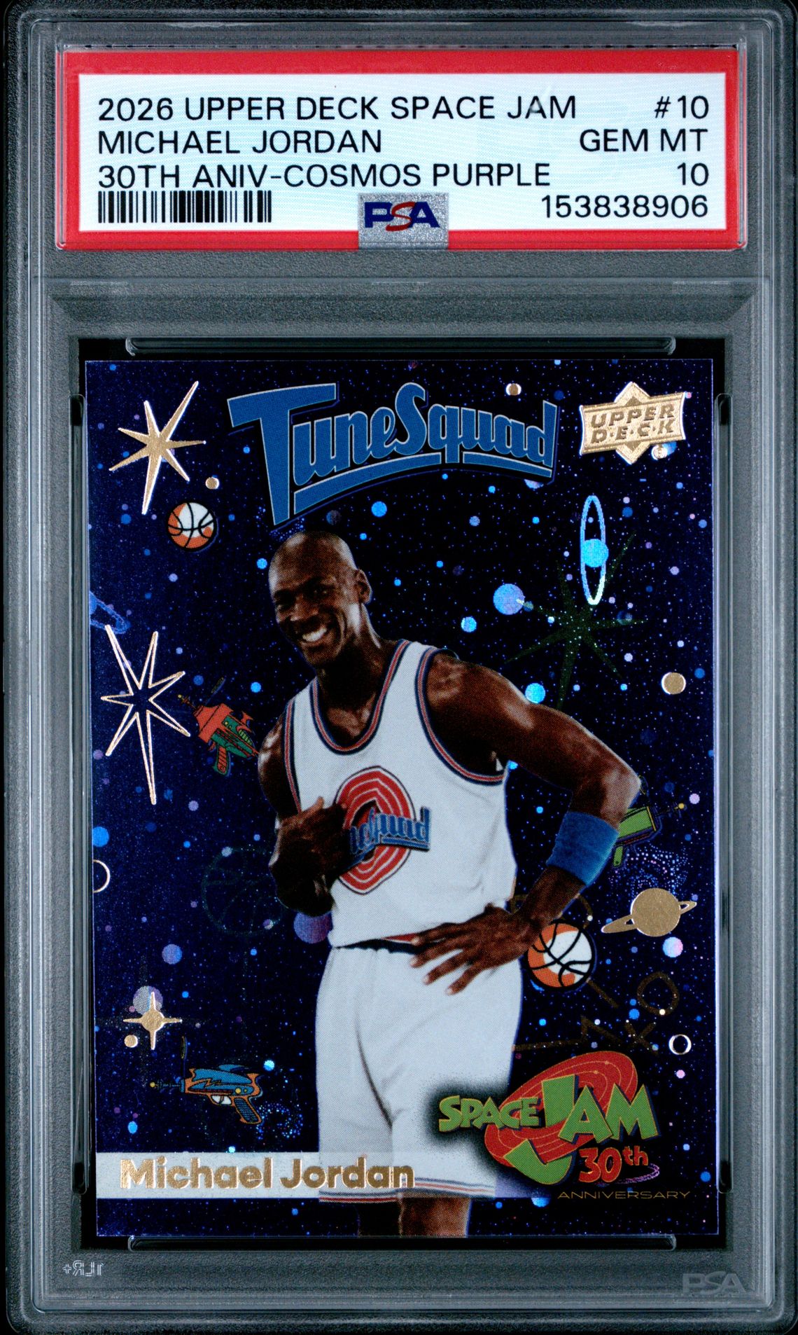 2026 Upper Deck Space Jam 30Th Anniversary Michael Jordan #10 (30Th Aniv-Cosmos Purple) Gem Mt 10 front