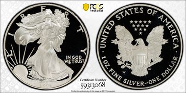 1995-W $1 Silver Eagle 10th Anniversary Set PR69DCAM