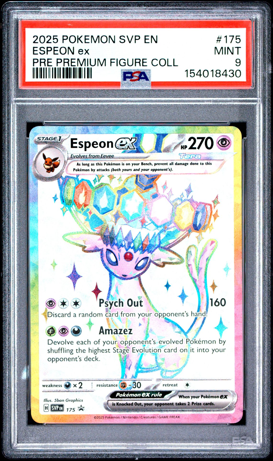 2025 Pokemon Svp En-Sv Black Star Promo Espeon Ex #175 (Pre Premium Figure Coll) Mint 9 front