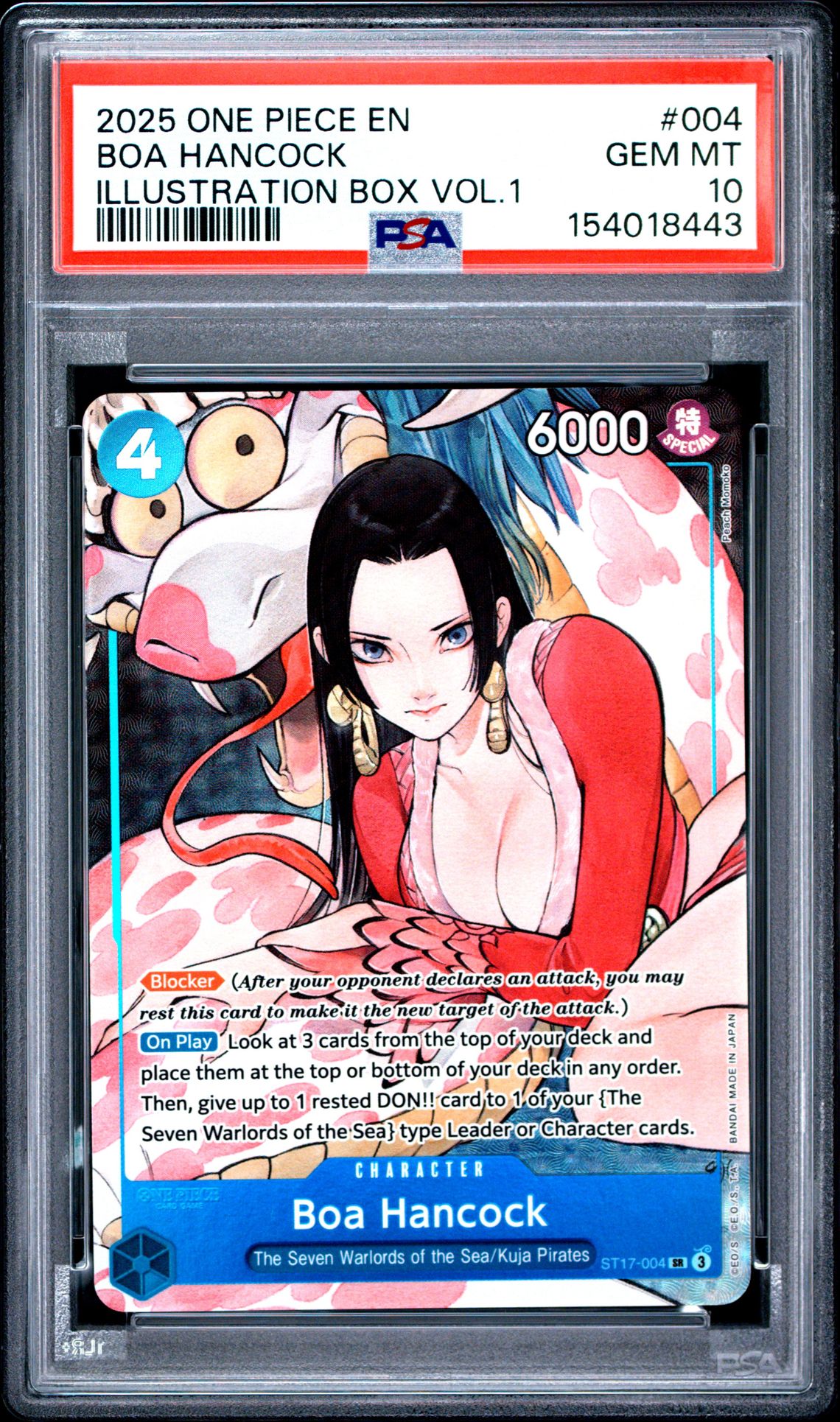 2025 One Piece Promos Boa Hancock #004 (Illustration Box Vol.1) Gem Mt 10 front