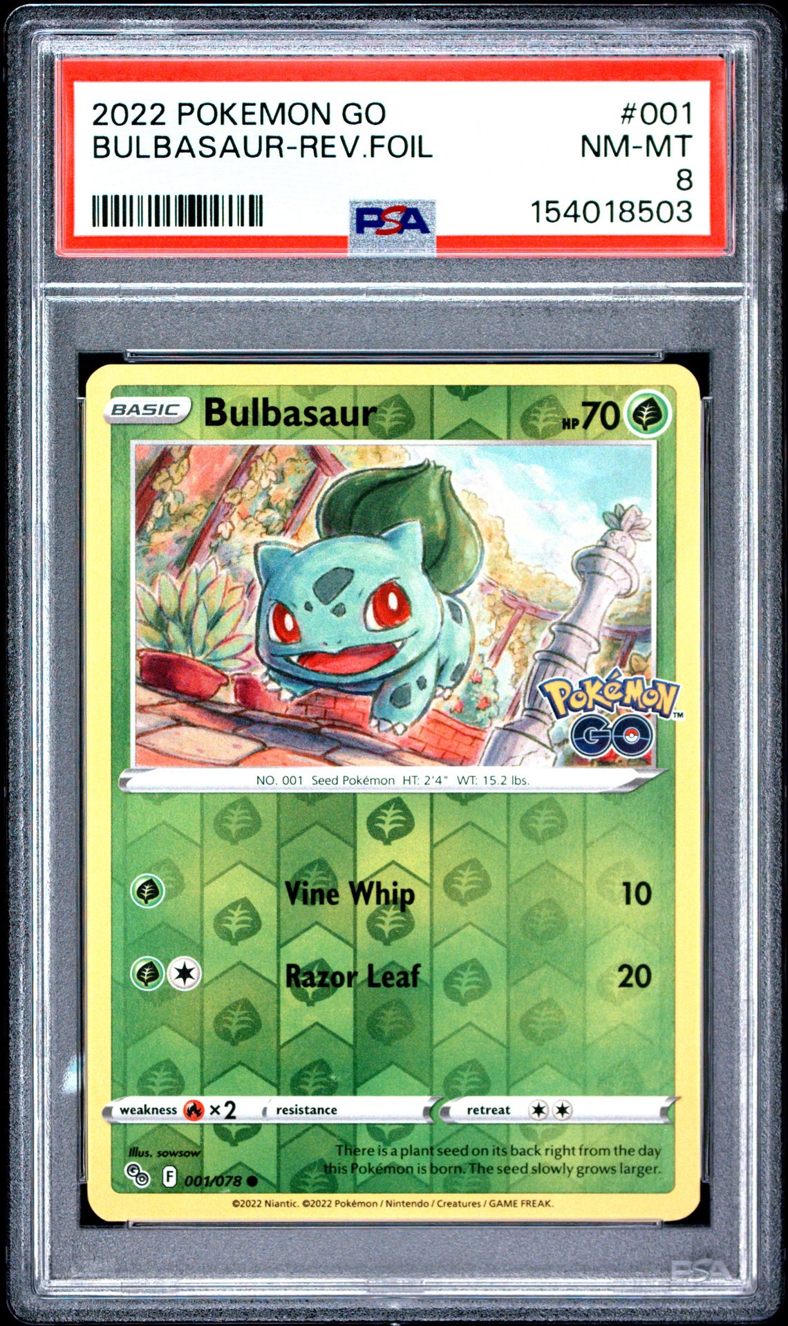2022 Pokemon Go Bulbasaur-Rev.foil #001 Nm-Mt 8 front