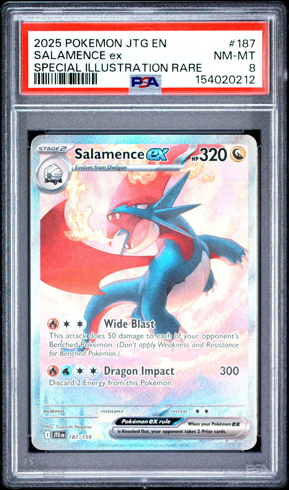 2025 Pokemon Jtg En-Journey Together Salamence Ex #187 (Special Illustration Rare) Nm-Mt 8 front