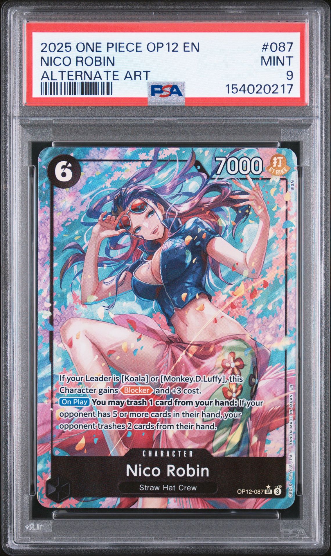 2025 One Piece Op12-Legacy Of The Master Nico Robin #087 (Alternate Art) Mint 9 front