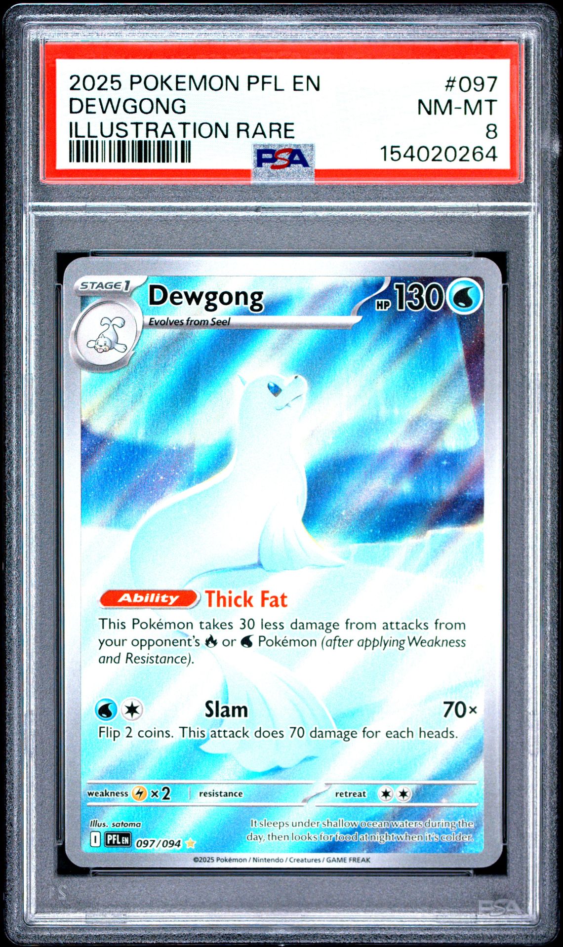 2025 Pokemon Pfl En-Phantasmal Flames Dewgong #097 (Illustration Rare) Nm-Mt 8 front