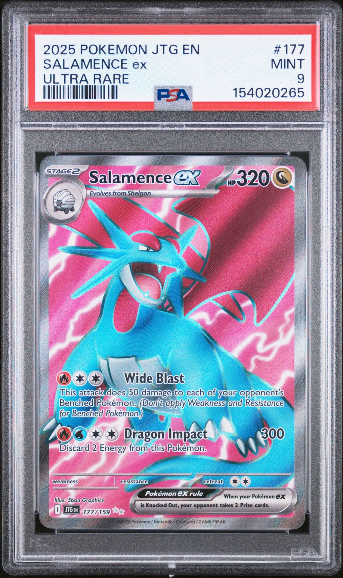 2025 Pokemon Jtg En-Journey Together Salamence Ex #177 (Ultra Rare) Mint 9 front