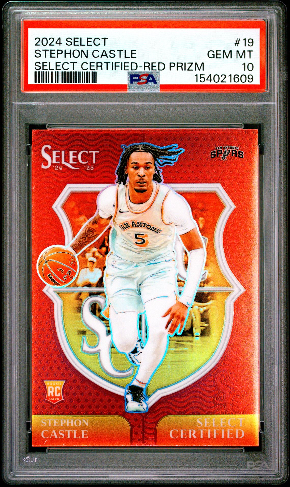 2024 Panini PANINI SELECT SELECT CERTIFIED RED PRIZM #19 Stephon Castle front