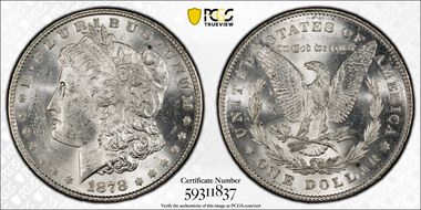 1878 7TF $1 Reverse of 1878 MS62