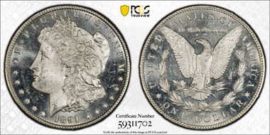 1891-CC $1 MS62PL