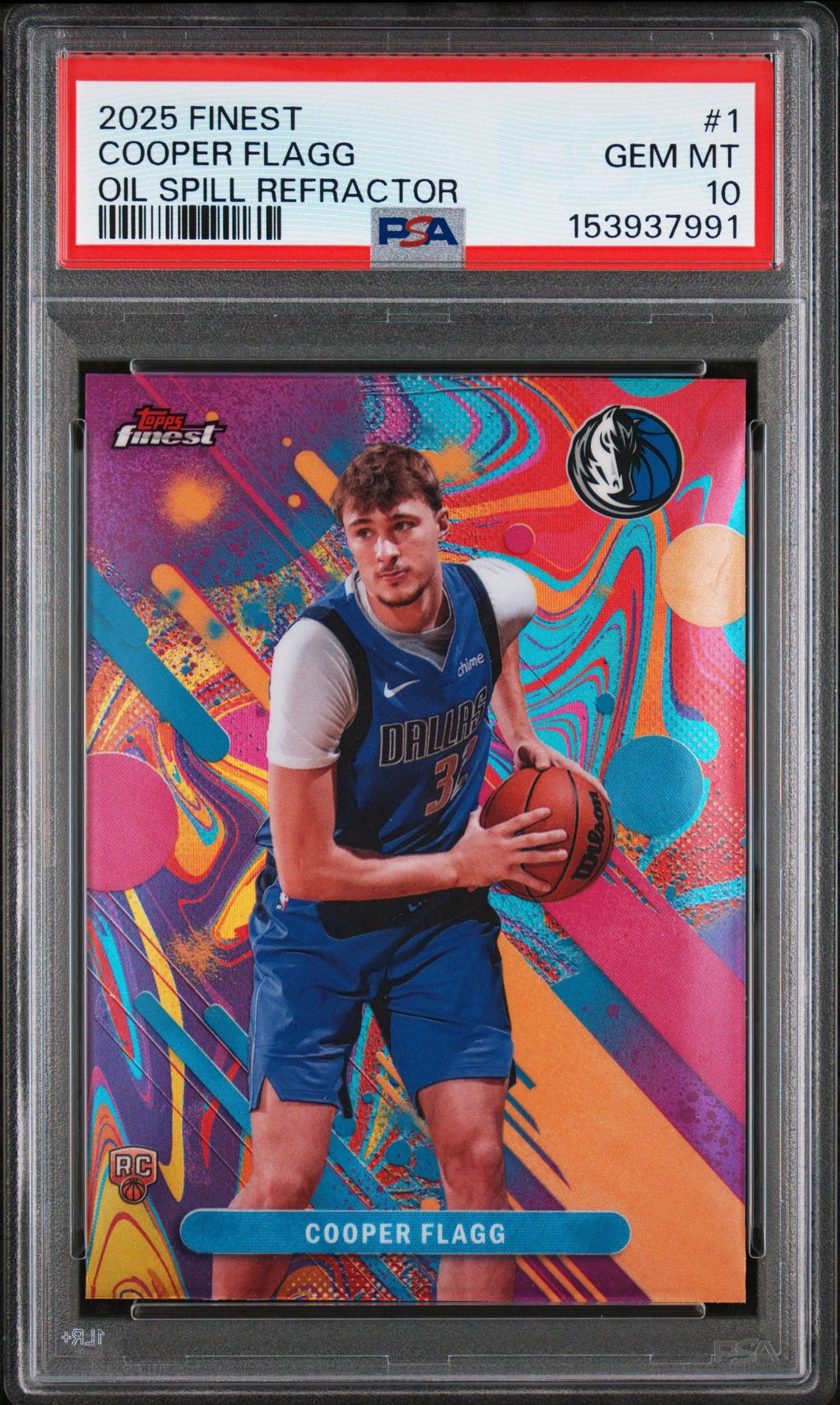 2025 Topps TOPPS FINEST OIL SPILL REFRACTOR #1 Cooper Flagg front