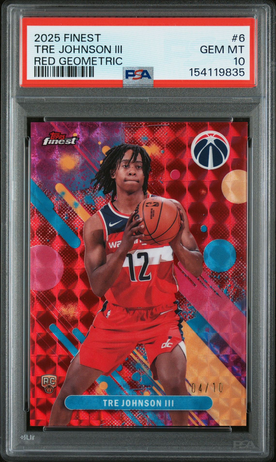 2025 Topps TOPPS FINEST RED GEOMETRIC #6 Tre Johnson Iii front