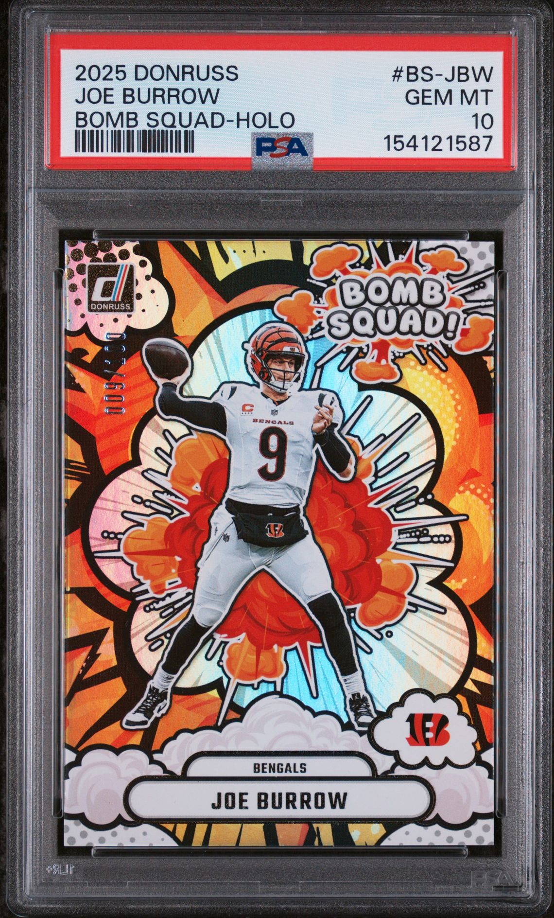 2025 Panini PANINI DONRUSS BOMB SQUAD HOLO #BS-JBW Joe Burrow front