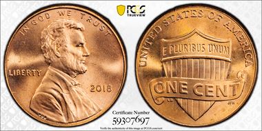 2018 1C Shield MS65RD
