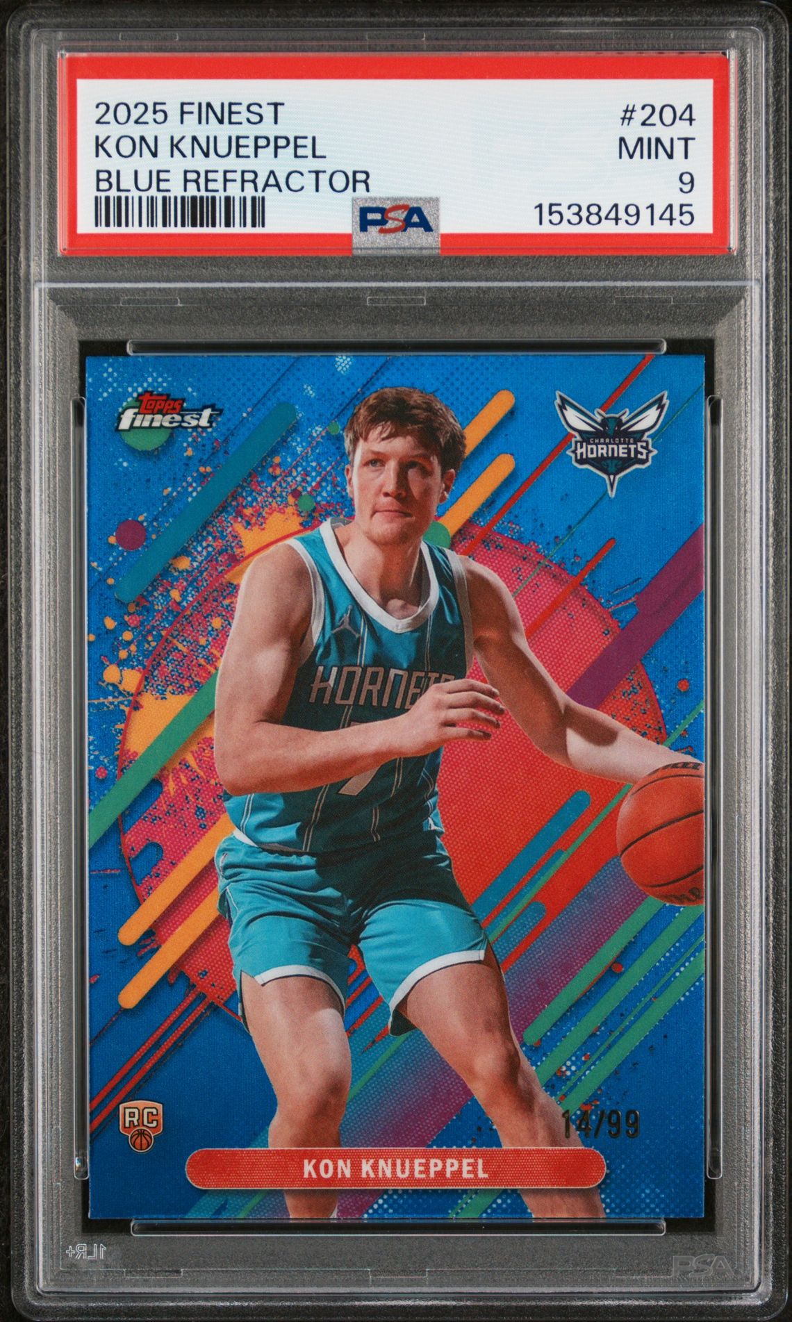 2025 Topps Topps Finest Blue Refractor #204 Kon Knueppel front