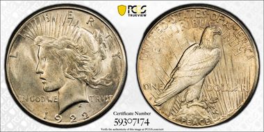 1922-S $1 MS62
