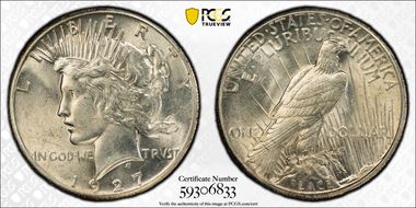 1927 $1 AU58