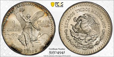 1985-Mo Onza Libertad Ag MS67