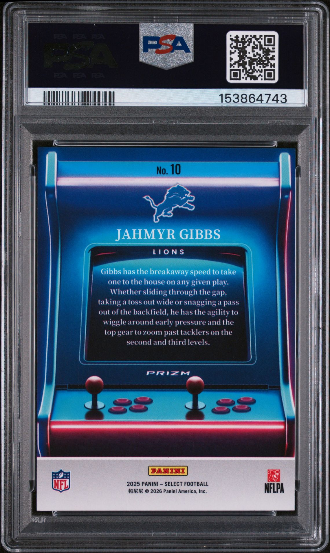 2025 Panini Select Starcade Jahmyr Gibbs #10 Nm-Mt 8 back