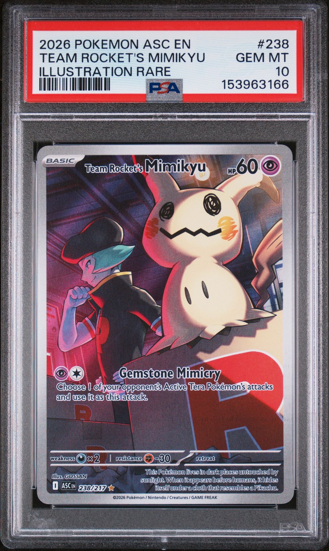2026 Pokemon POKEMON ASC EN-ASCENDED HEROES ILLUSTRATION RARE #238 Team Rocket's Mimikyu front