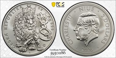 2026-CM $2 Czech Lion MS69