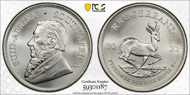 2022 1 Rand Krugerrand Silver MS69