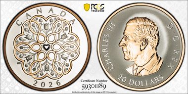 2026 $20 Celebrate Love Selective Rose-Gilt, Rev PR PR70DCAM