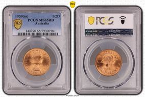 1959(m) 1/2D MS65RD