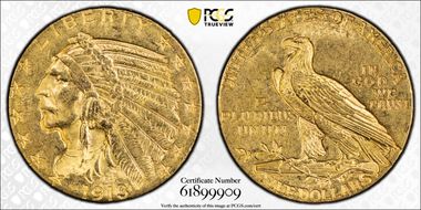 1913 $5 MS63