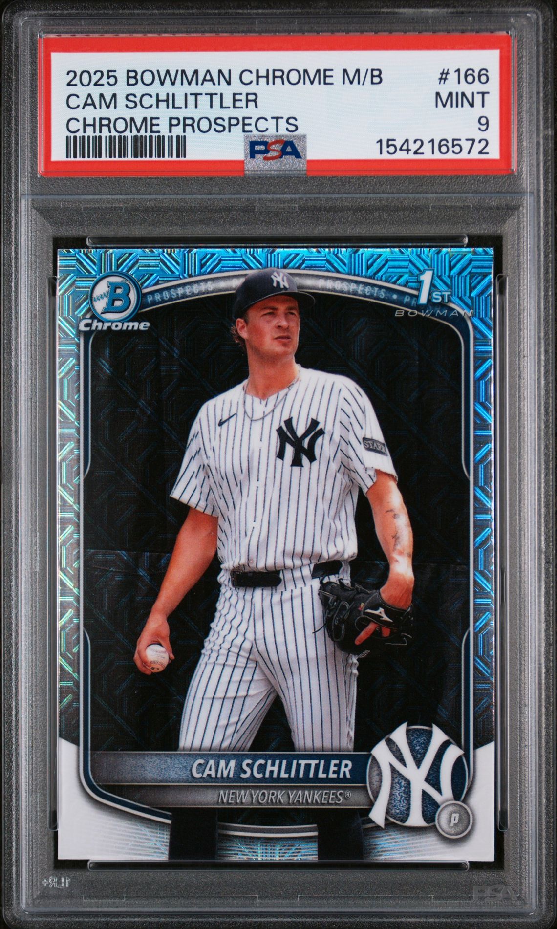 2025 Bowman BOWMAN CHROME MEGA BOX CHROME PROSPECTS Refractor #166 Cam Schlittler front