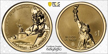 2025-S $1 American Innovation AR Rev PR Raye Montague First Strike PR70