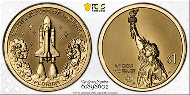 2025-S $1 American Innovation FL Rev PR Space Shuttle First Strike PR70