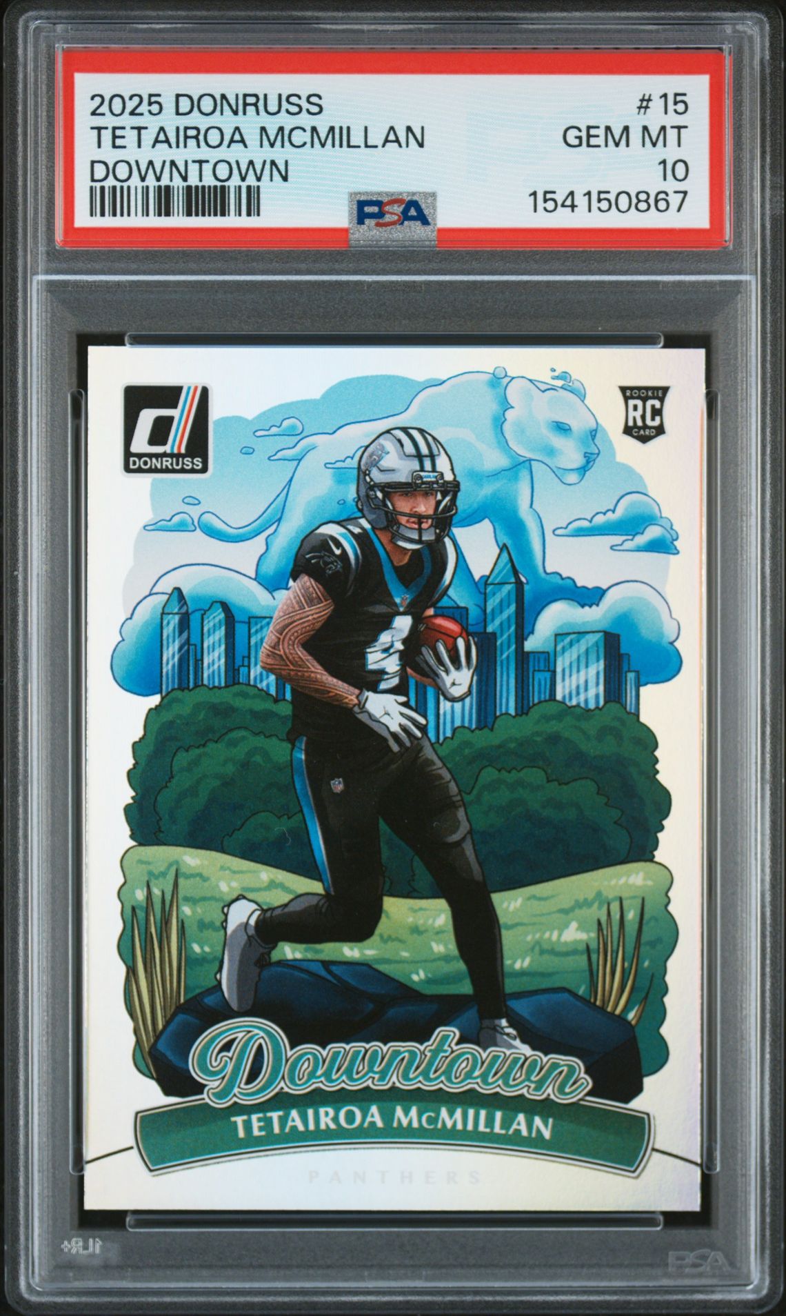 2025 Panini Donruss Downtown Tetairoa Mcmillan #15 Gem Mt 10 front