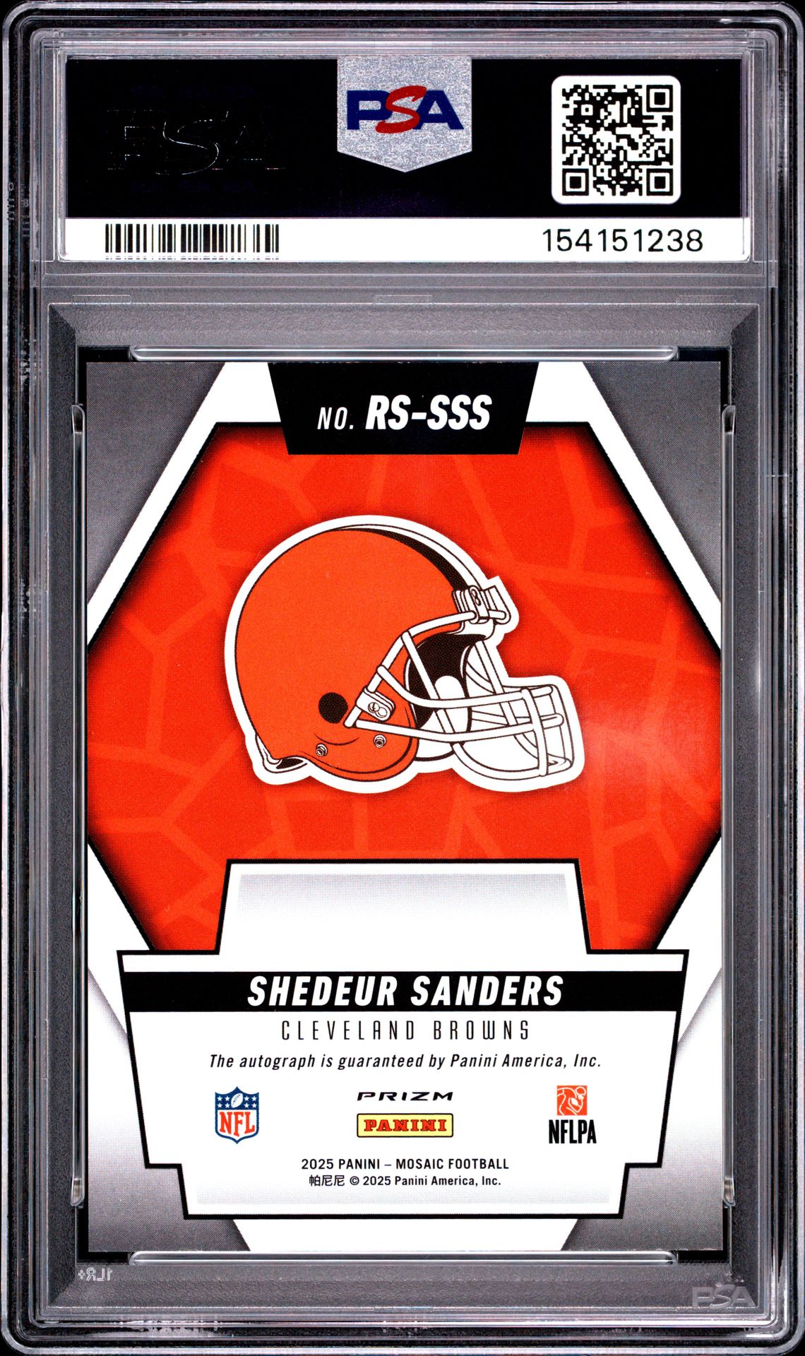 2025 Panini Mosaic Rookie Scripts Shedeur Sanders #Rs-Sss Mint 9 back