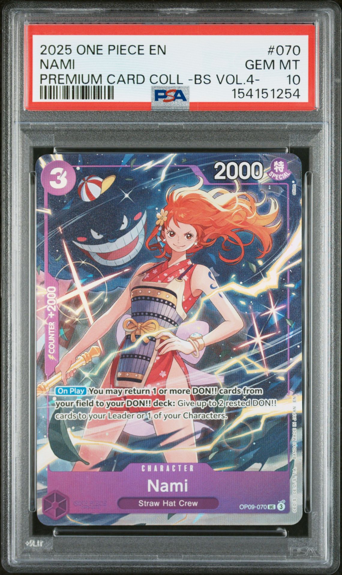 2025 One Piece Premium Card Collection -Best Selection Vol.4 - Nami #070 Gem Mt 10 front
