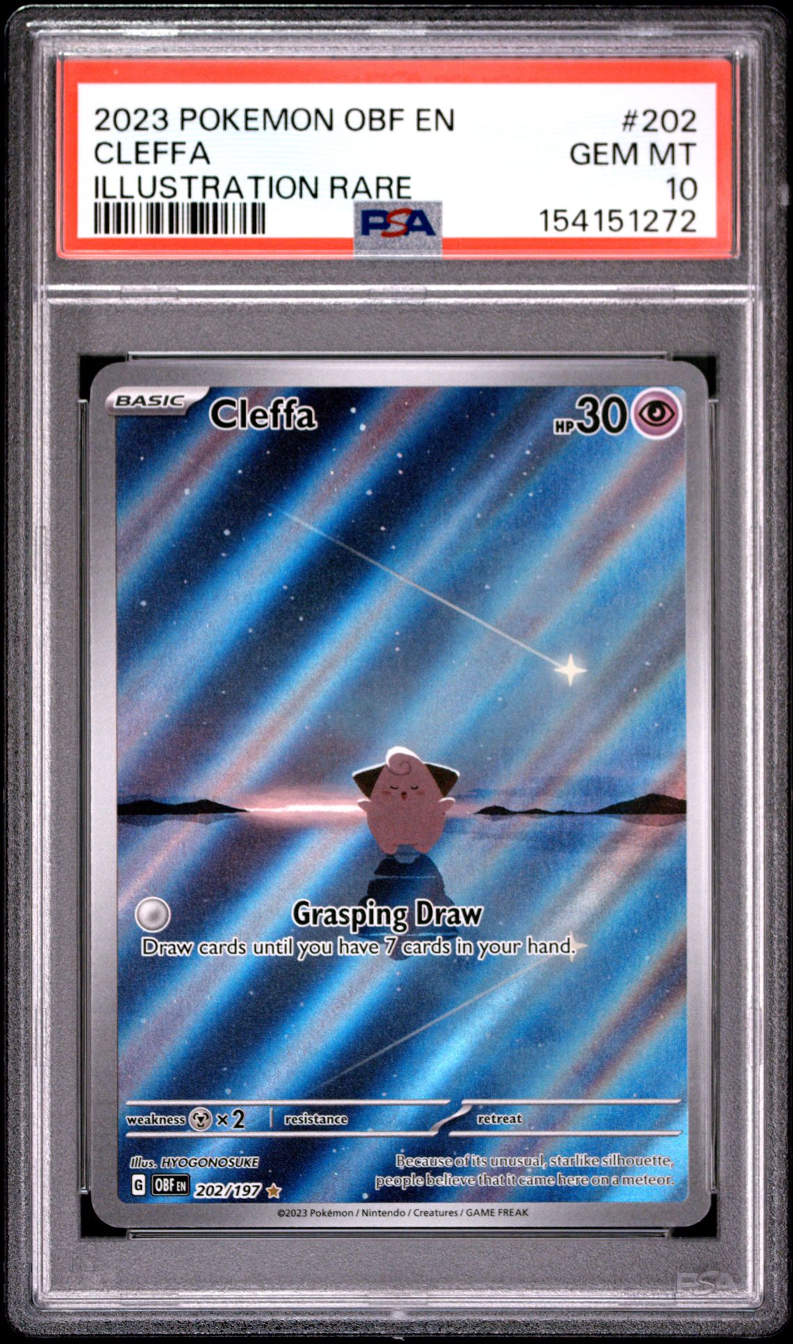 2023 Pokemon Obf En-Obsidian Flames Cleffa #202 (Illustration Rare) Gem Mt 10 front