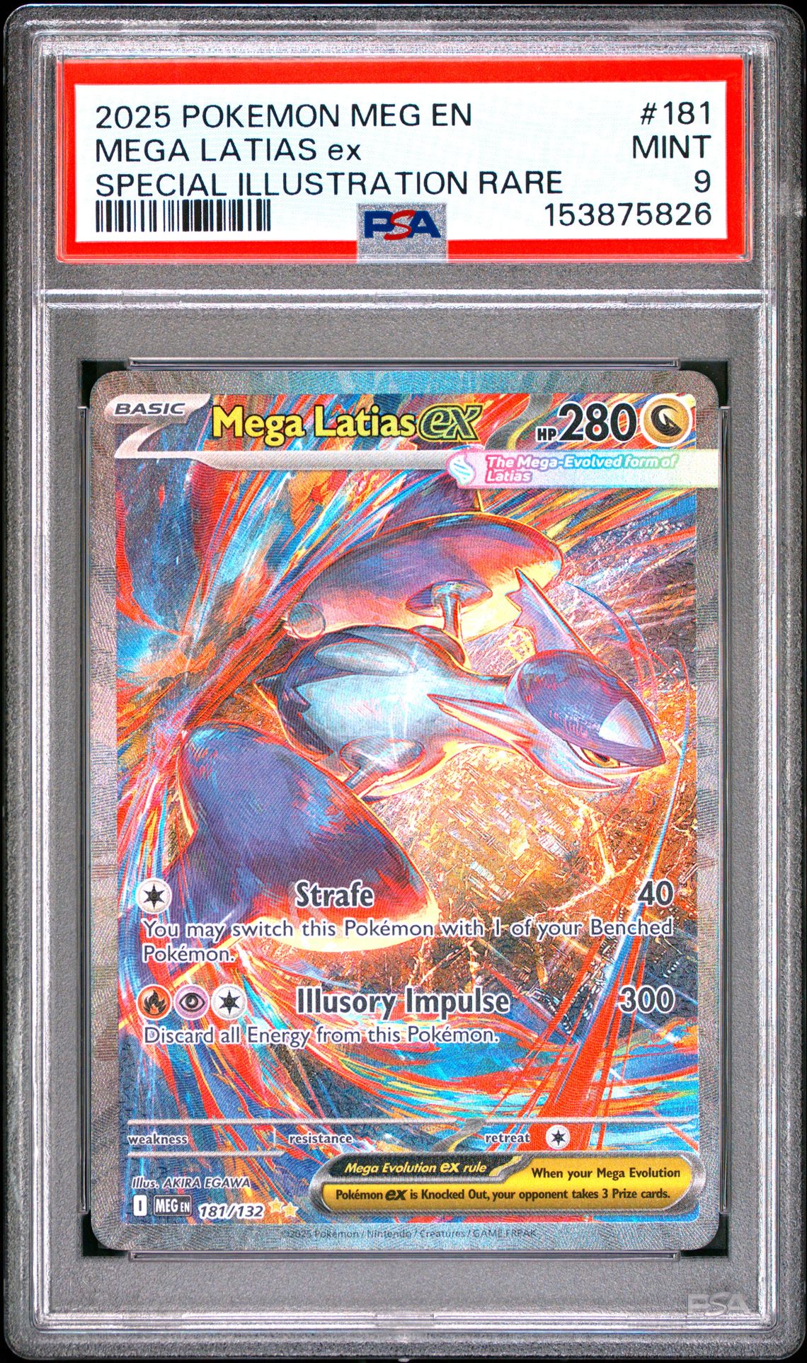 2025 Pokemon Meg En-Mega Evolution Mega Latias Ex #181 (Special Illustration Rare) Mint 9 front