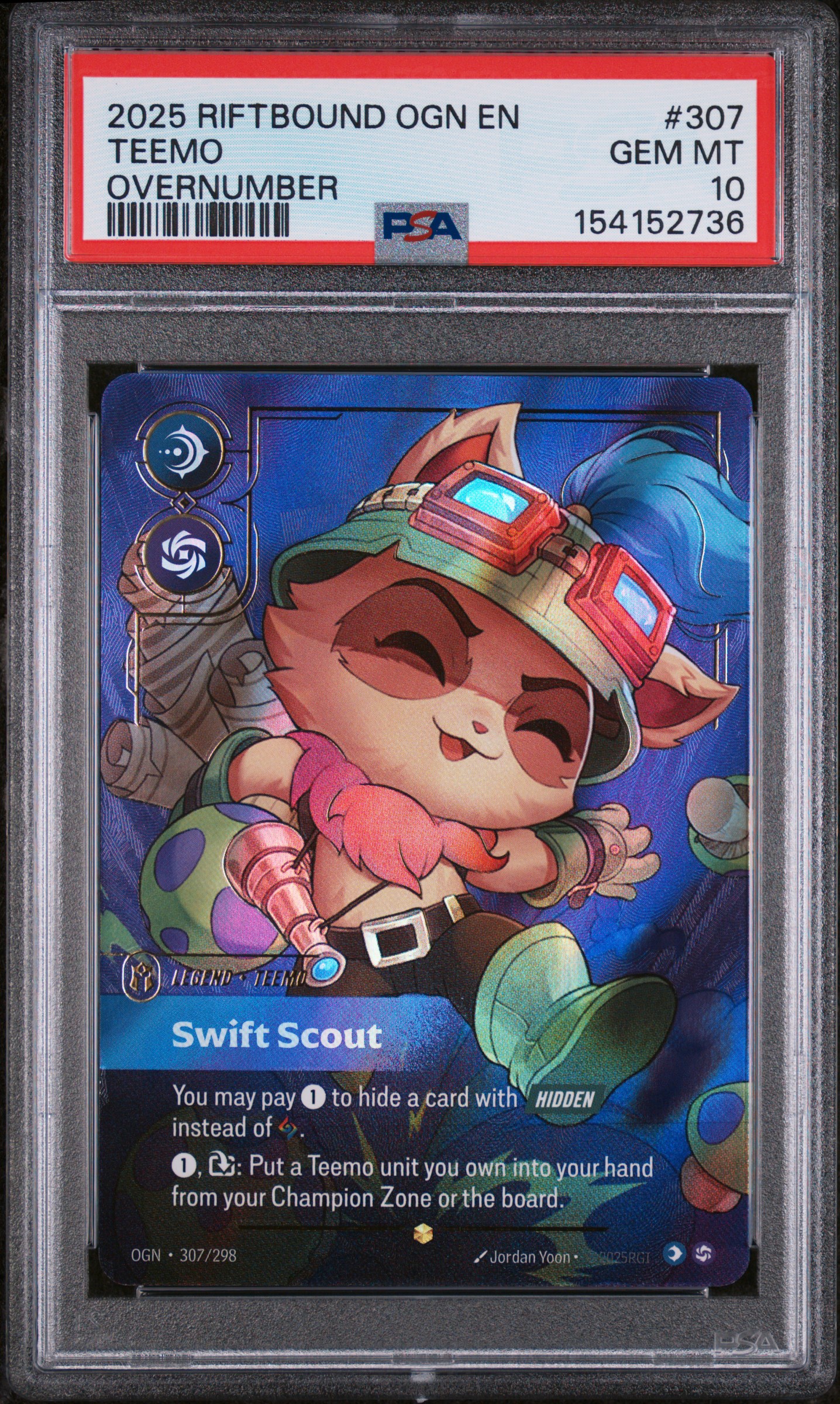 2025 #307 Teemo - Swift Scout PSA 10 Riftbound: League of Legends Ogn-Origins