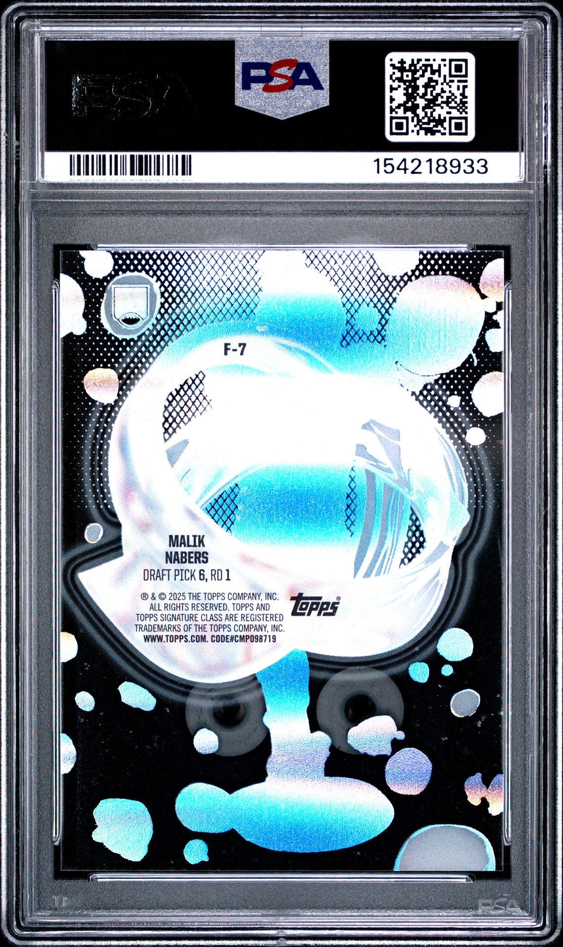 2024 Topps Signature Class Fluidity Malik Nabers #F7 Gem Mt 10 back