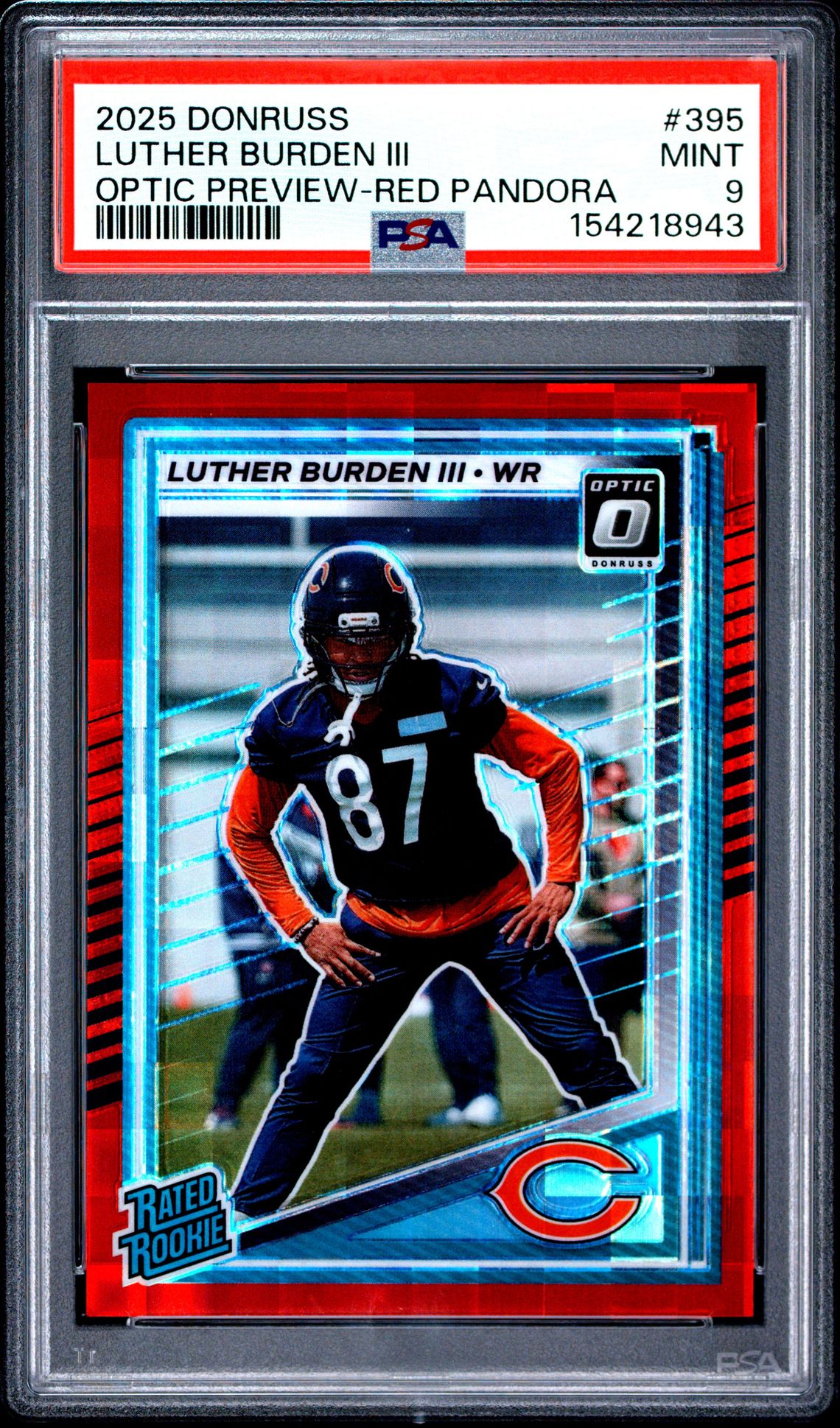 2025 Panini Donruss Luther Burden Iii #395 (Optic Preview-Red Pandora) Mint 9 front