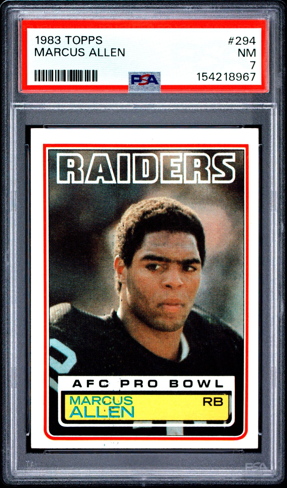 1983 Topps Marcus Allen #294 Nm 7 front