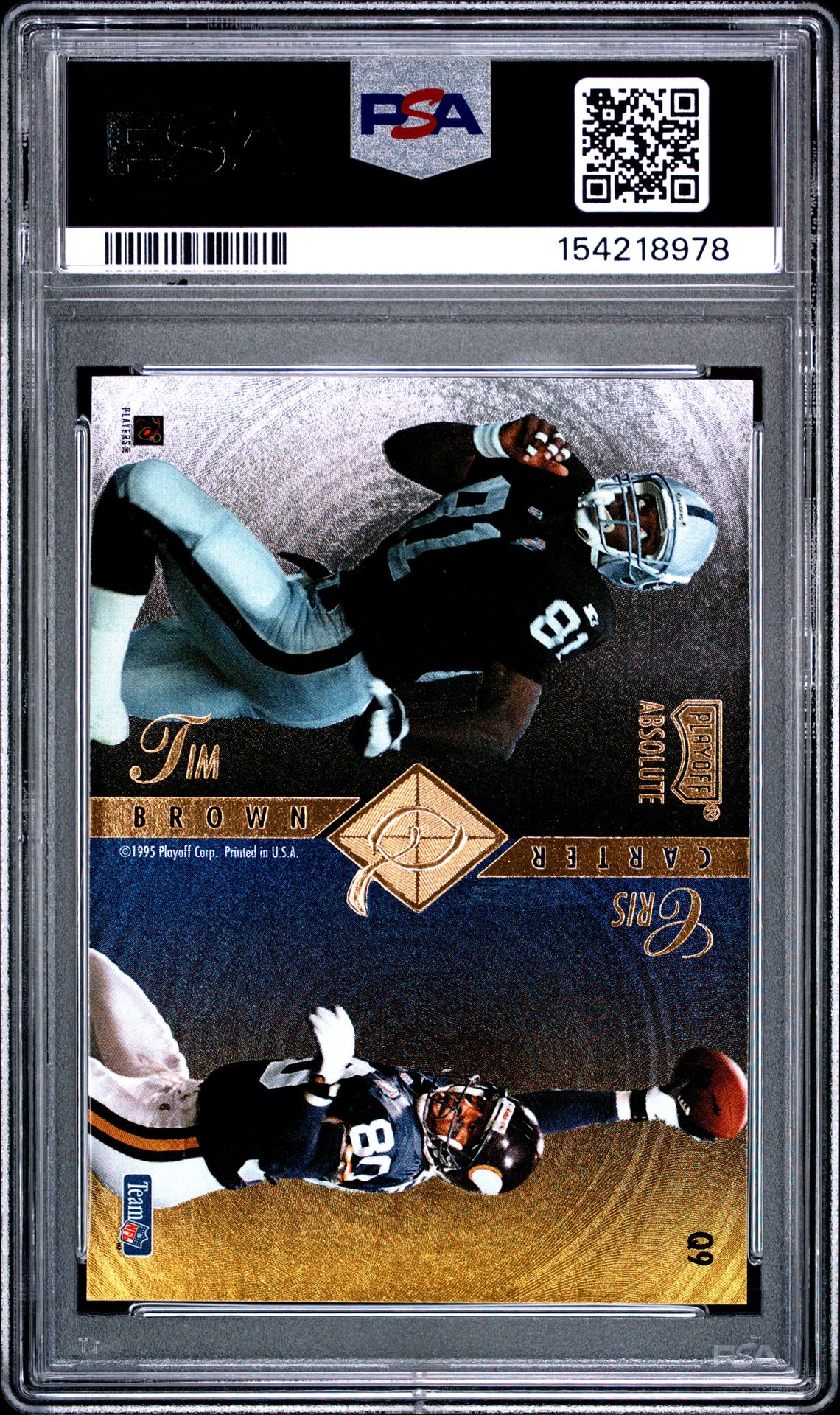 1995 Playoff Absolute Quads M.irvin/J.rice #Q9 (T.brown/C.carter) Nm-Mt 8 back