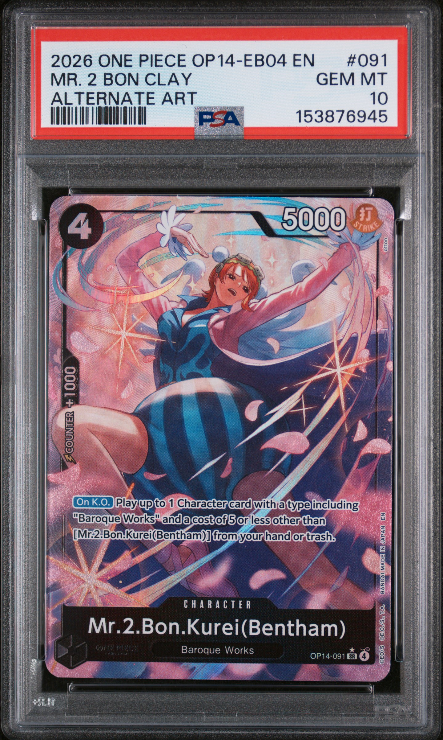 2026 #091 Mr. 2 Bon Clay PSA 10 One Piece OP14-EB04-the Azure Sea's Seven