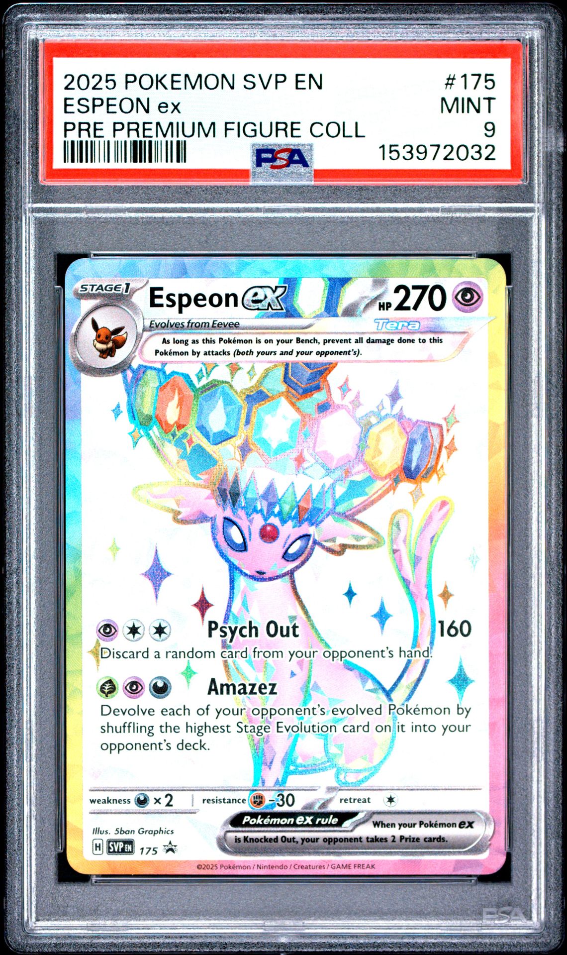 2025 Pokemon Svp En-Sv Black Star Promo Espeon Ex #175 (Pre Premium Figure Coll) Mint 9 front