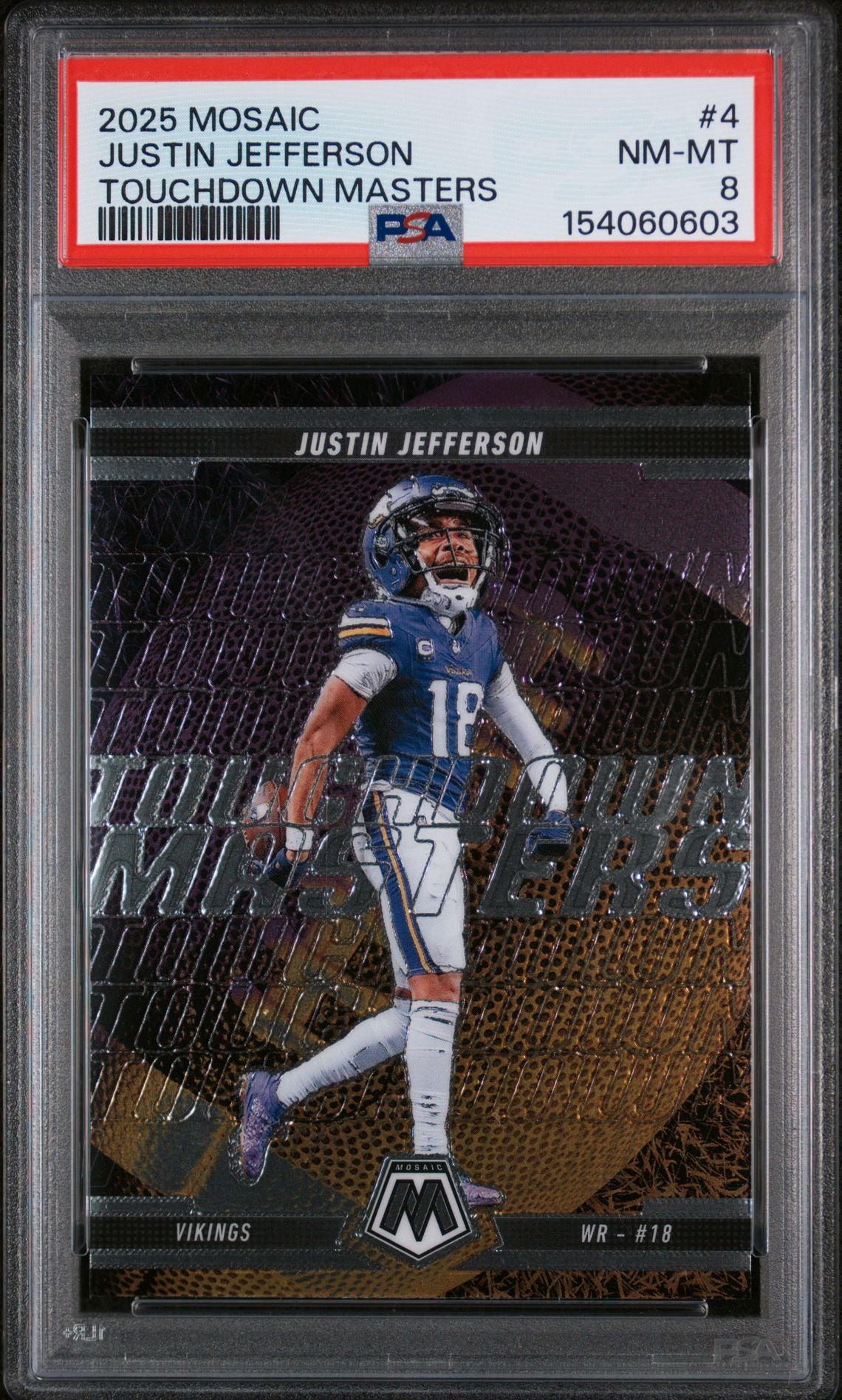 2025 Panini PANINI MOSAIC TOUCHDOWN MASTERS #4 Justin Jefferson front
