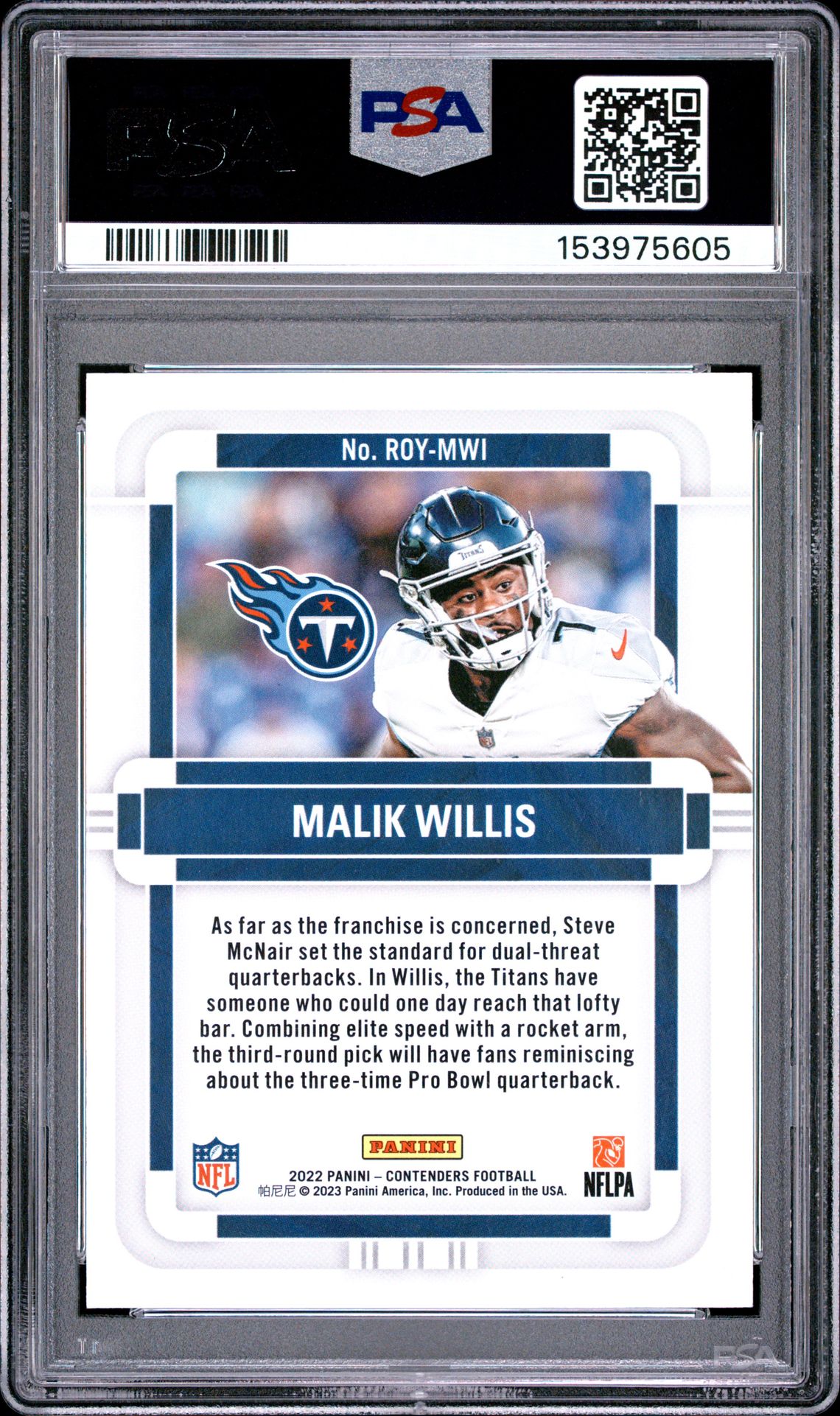 2022 Panini Contenders Rookie Of The Year Contenders Malik Willis #Roymwi (Roty Contenders-Gold) Nm-Mt 8 back