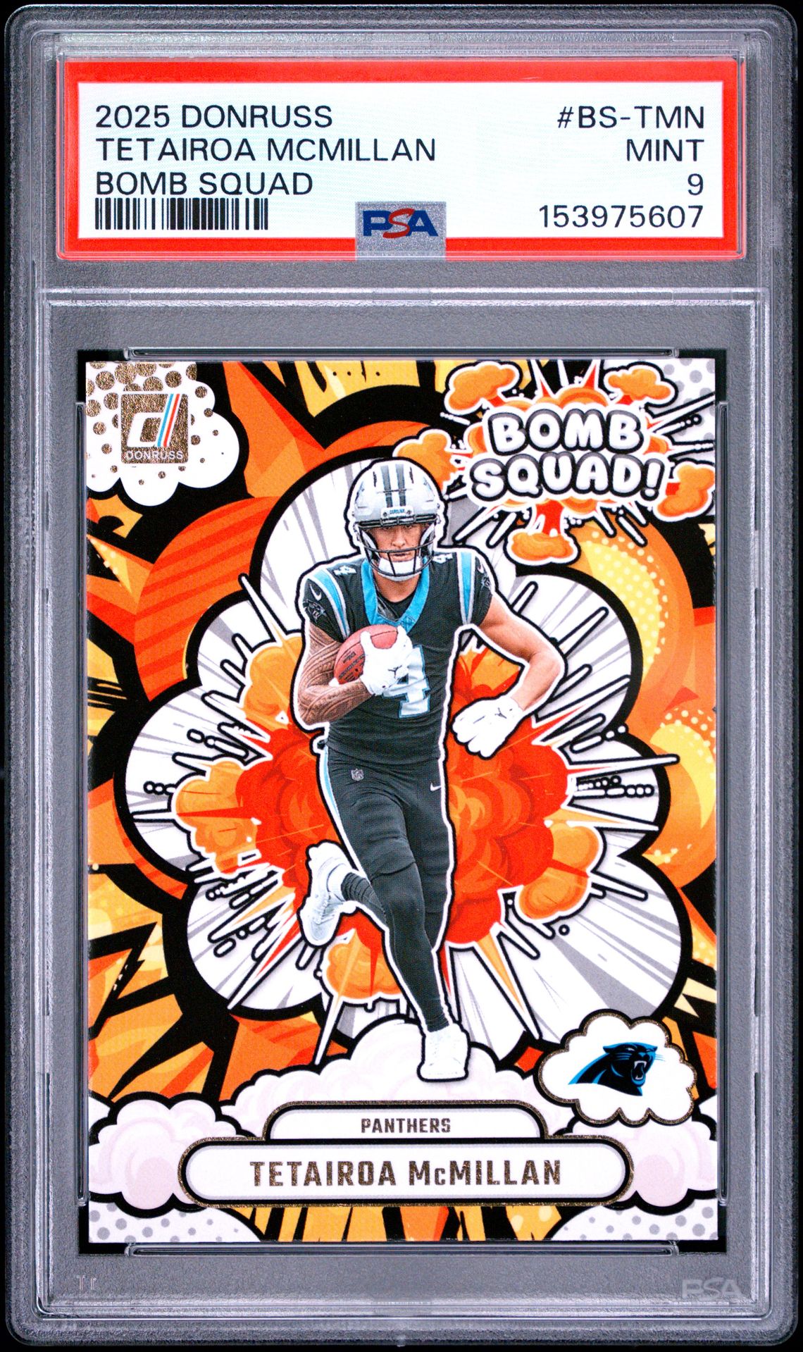 2025 Panini Donruss Bomb Squad Tetairoa Mcmillan #Bs-Tmn Mint 9 front