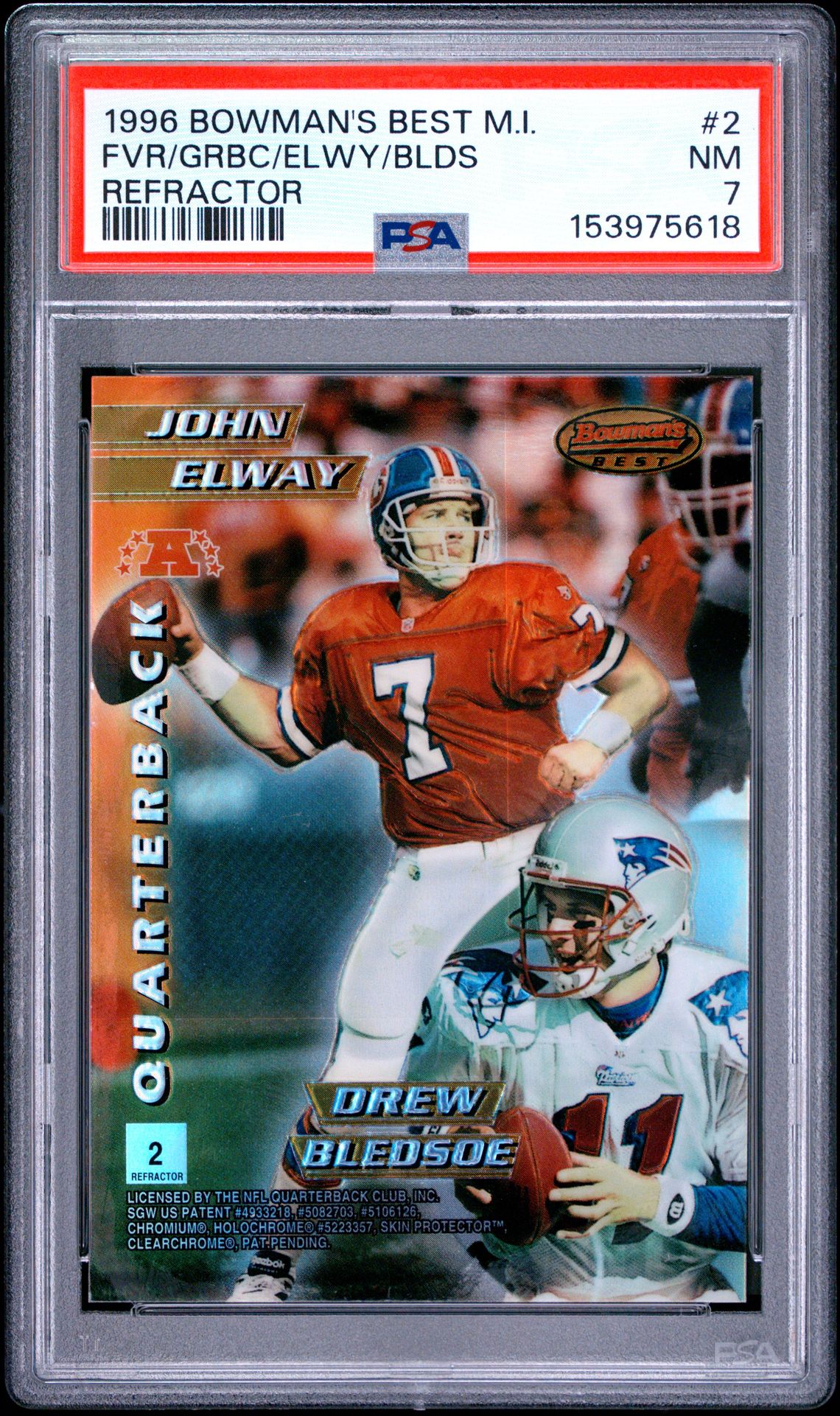 1996 Bowman's Best Mirror Image Fvr/Grbc/Elwy/Blds #2 (Refractor) Nm 7 front