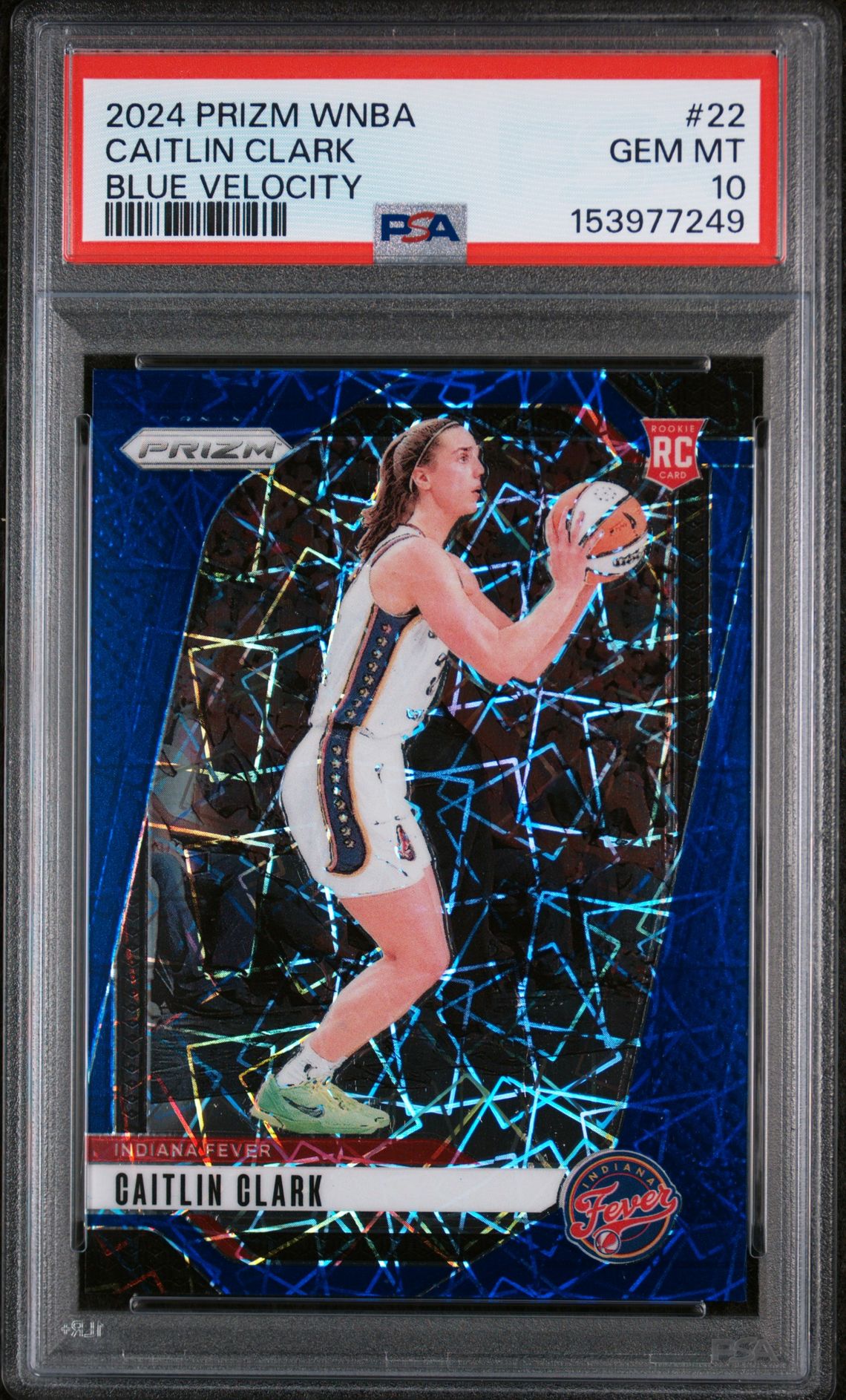 2024 Panini PANINI PRIZM WNBA BLUE VELOCITY #22 Caitlin Clark front
